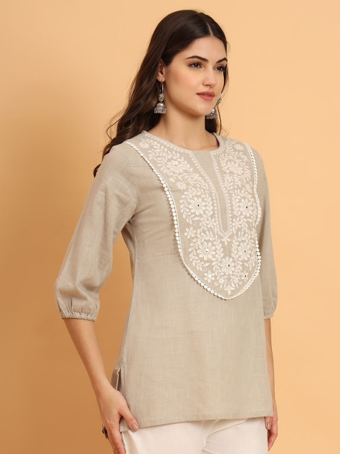 AAYUMI Women Cotton Floral Embroidered Top - Image 3