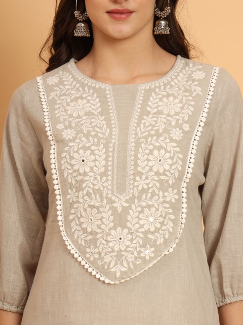 AAYUMI Women Cotton Floral Embroidered Top - Image 2