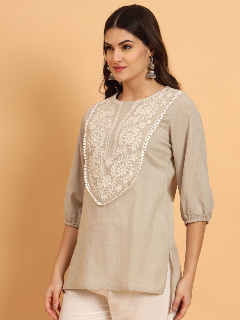AAYUMI Women Cotton Floral Embroidered Top - Image 4