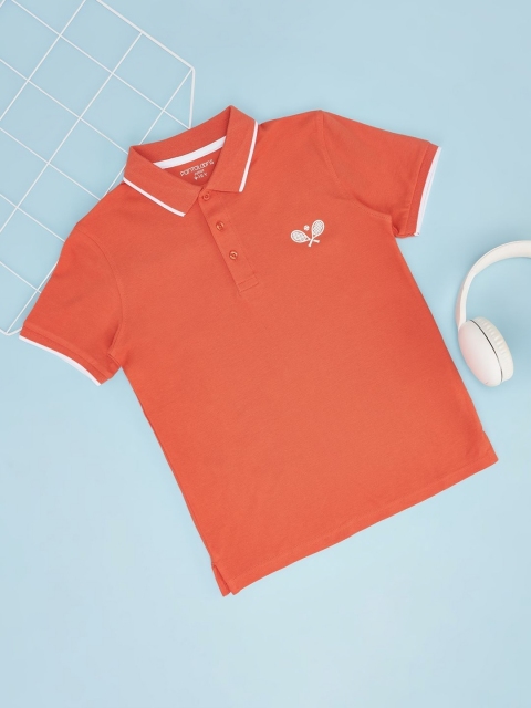 Pantaloons Junior Boys Solid Polo Collar Cotton T-shirt
