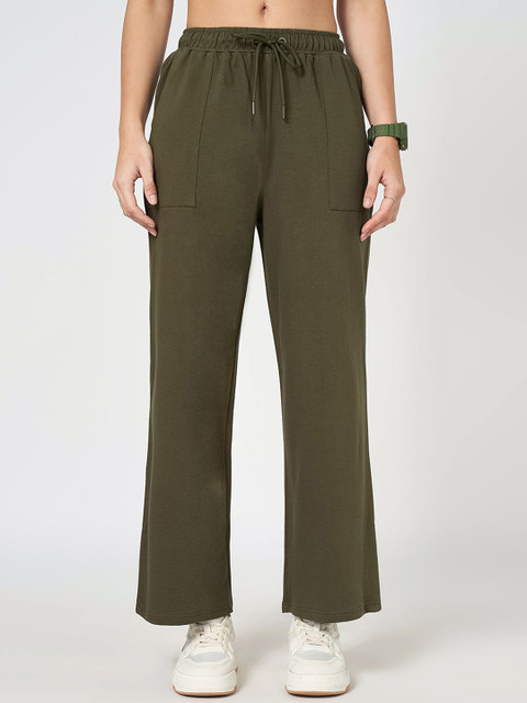 Ajile by Pantaloons Women Pure Cotton Mid-Rise Straight Fit Track Pants