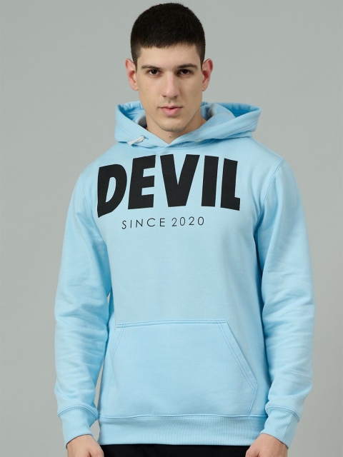 GO DEVIL Men Printed Hooded Sweatshirt
