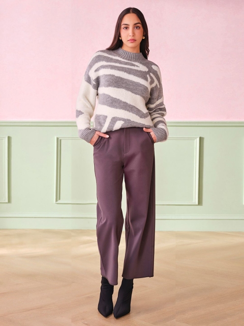 AND Women Abstract Printed Winter Sweater - Image 5