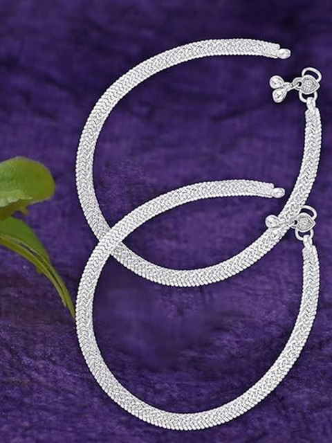 Lila Set of 2 Silver-Plated Anklets