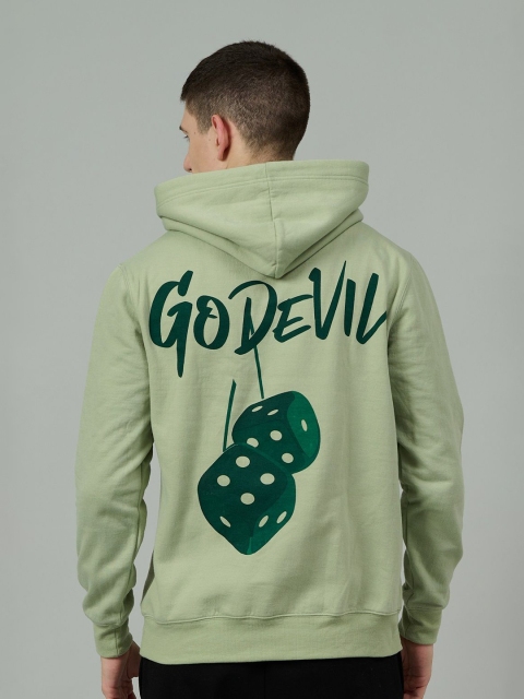 GO DEVIL Men Printed Hooded Sweatshirt