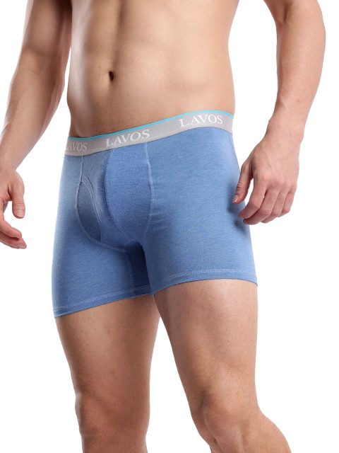 LAVOS Cotton Solid Mid-Rise Bamboo Antimicrobial Trunk-LM2003NAUTICALBLUEHEATHER-S - Image 3