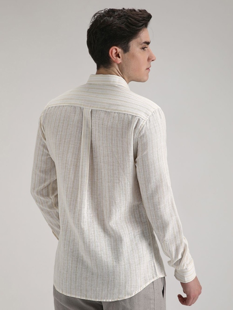 Banana Club Men Classic Slim Fit Semi Sheer Striped Casual Shirt - Image 4