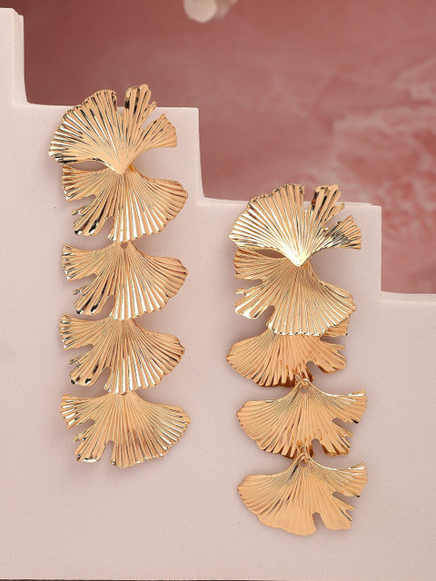 Bohey by KARATCART Gold Plated Contemporary Drop Earrings