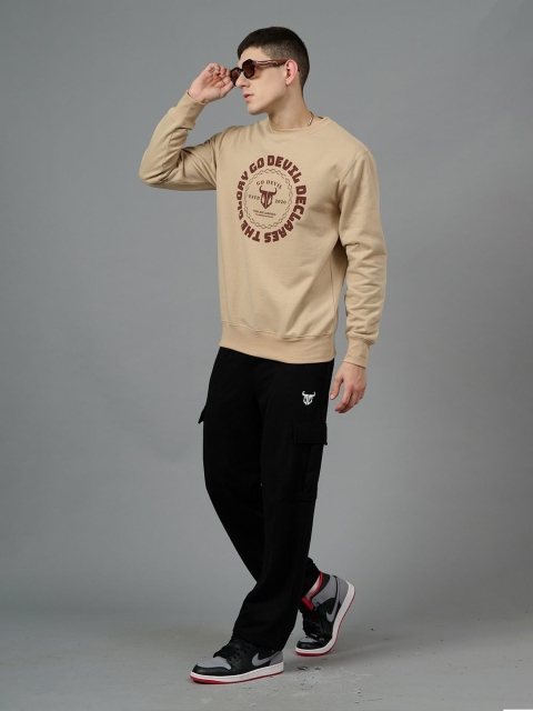 GO DEVIL Men Brand Logo Printed Woolen Winter Sweatshirt - Image 7