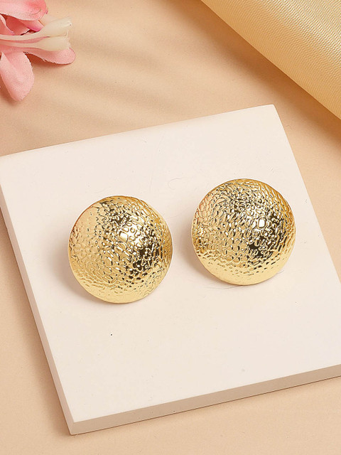Bohey by KARATCART Gold Plated Contemporary Studs
