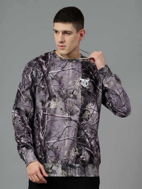 GO DEVIL Men Printed Woolen Winter Sweatshirt