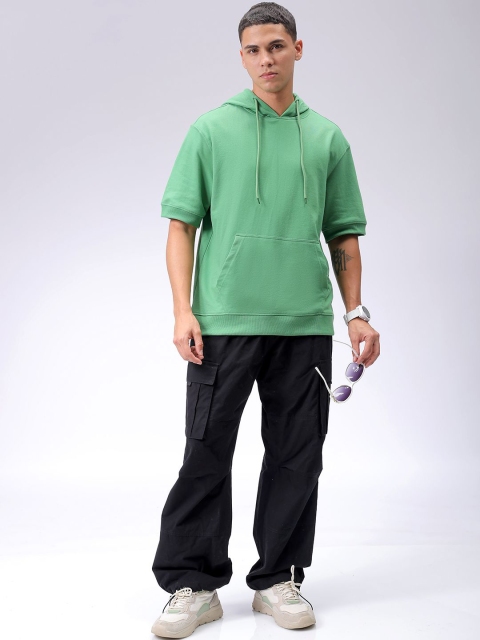The Indian Garage Co Men Solid Hooded Sweatshirt - Image 2