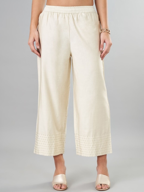 RANGMANCH BY PANTALOONS Women Straight Fit Parallel Trousers