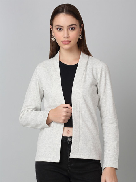 Dressitude Full Sleeves Front Open Cotton Fleece Shrug