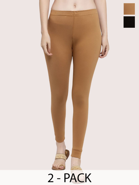 Trend Level Women Pack Of 2 Cotton Ankle Length Leggings