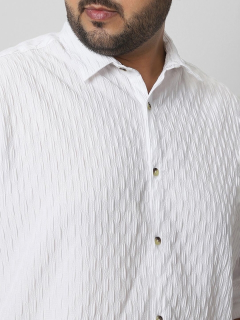 Urbano Plus Men Spread Collar Textured Cotton Casual Shirt - Image 2