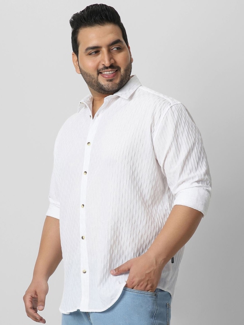 Urbano Plus Men Spread Collar Textured Cotton Casual Shirt - Image 3