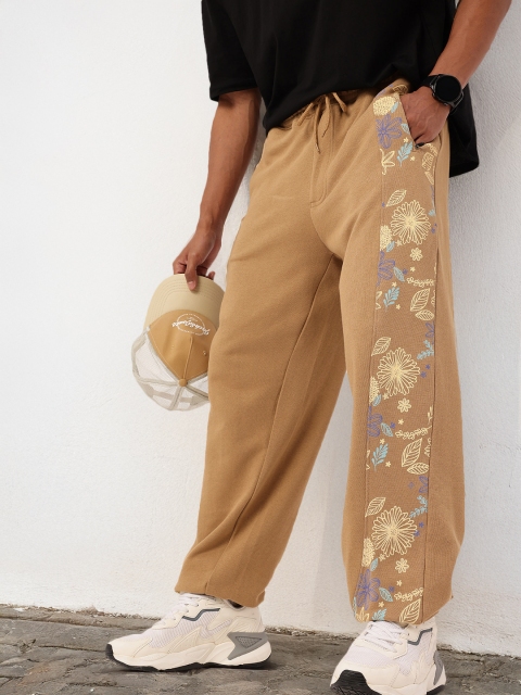 Kook N Keech Men Floral Printed Baggy Cotton Terry Joggers
