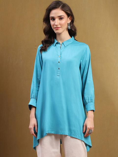 Biba Shirt Collar Regular A-Line Kurti