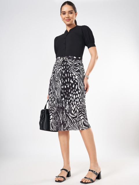 Annabelle by Pantaloons Printed A- Line Knee Length Skirt - Image 5