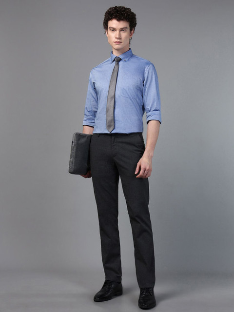 DON VINO Men Comfort Button-Down Collar Solid Cotton Slim Fit Formal Shirt - Image 5