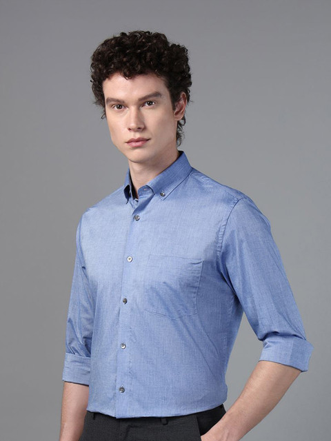 DON VINO Men Comfort Button-Down Collar Solid Cotton Slim Fit Formal Shirt - Image 3