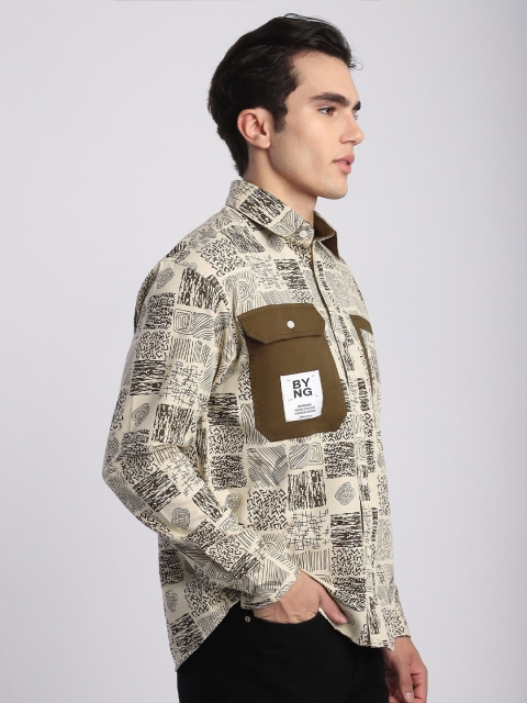 Beyoung Men Abstract Printed Shacket - Image 3