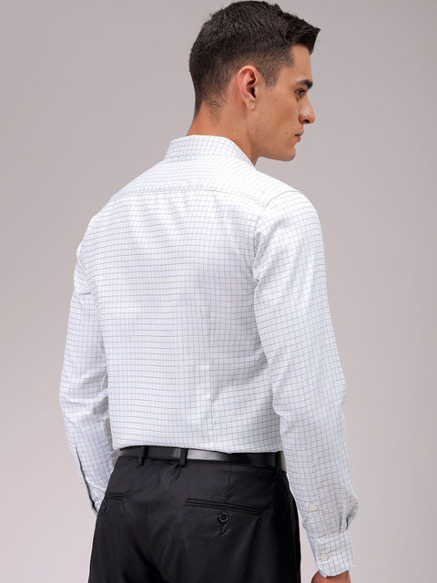 The Indian Garage Co. X Luxe Men Cutaway Collar Checked Slim Fit Formal Shirt - Image 5