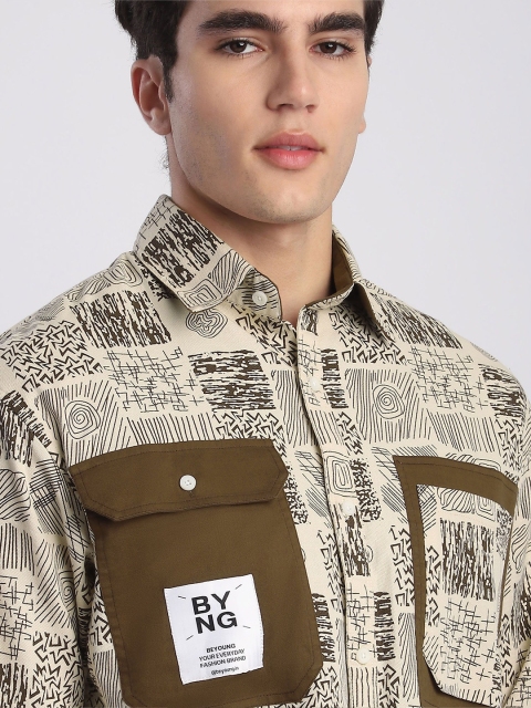 Beyoung Men Abstract Printed Shacket - Image 2