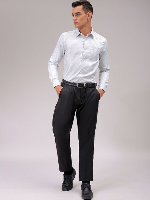 The Indian Garage Co. X Luxe Men Cutaway Collar Checked Slim Fit Formal Shirt - Image 6
