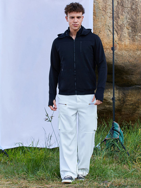 Campus Sutra Men Long Sleeves Hooded Sweatshirt - Image 5
