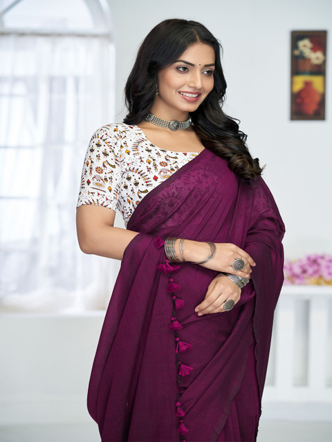 Anouk Pure Cotton Khadi Saree - Image 3