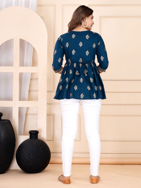 Cloth Bites Women Ethnic Motifs Printed Round Neck Top - Image 4