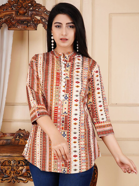 GUDWEARS Women Ethnic Motifs Printed Regular Top