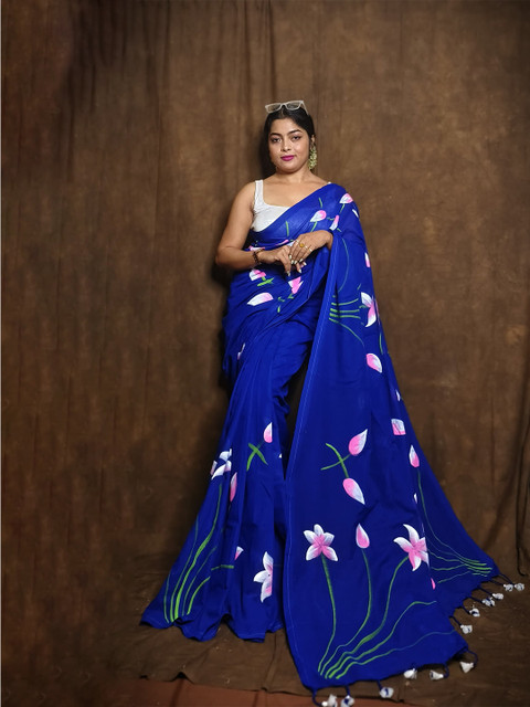 Ruuprekha Floral Printed Pure Cotton Khadi Saree