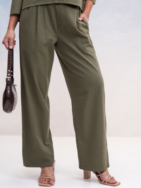ESPYR By Tokyo Talkies Women Solid Textured Trousers