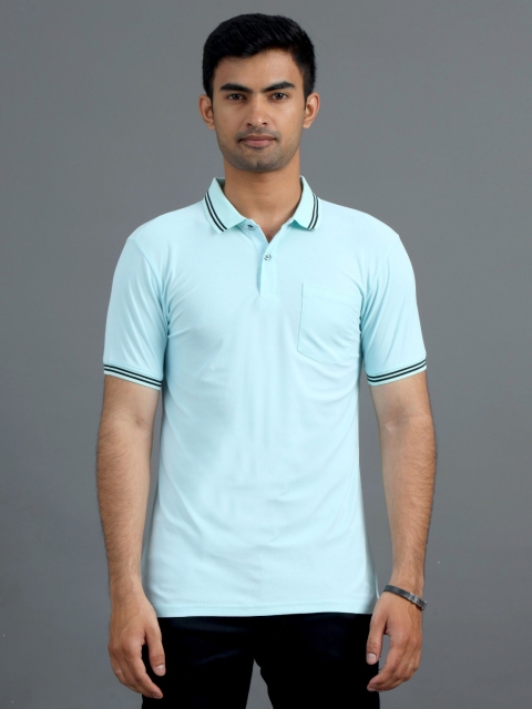 ECOLINE Clothing Men Antimicrobial Solid Polo Collar T-shirt