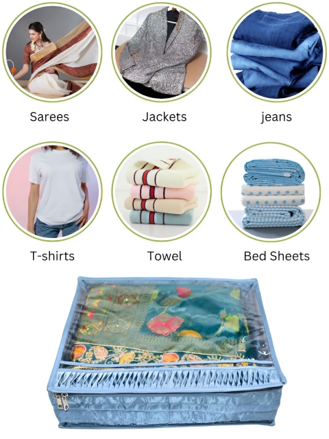 Ajabh Grey 3 Pieces Water Resistant Wardrobe Cloths Organisers - Image 3
