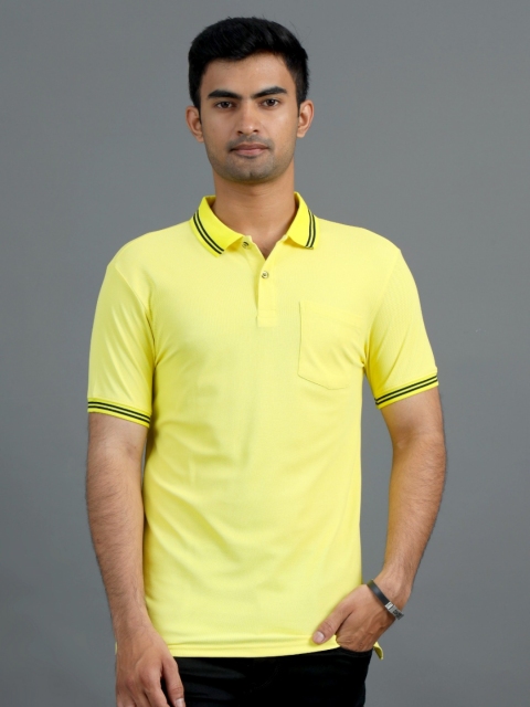 ECOLINE Clothing Men Antimicrobial Solid Polo Collar T-shirt