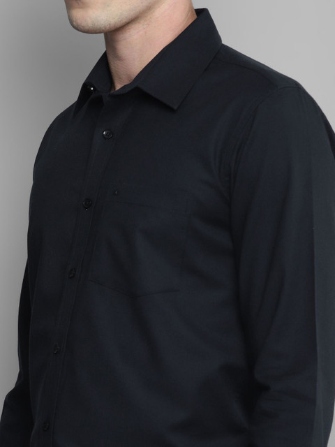 Allen Cooper Men Classic Spread Collar Solid Cotton Casual Shirt - Image 3