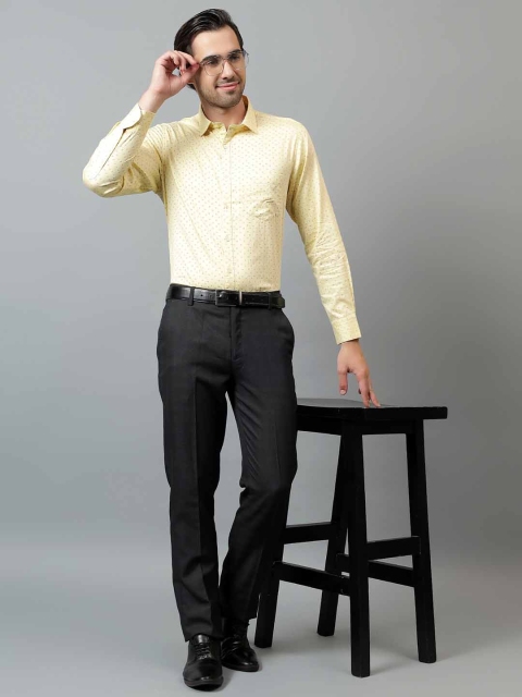 Ostermann Men Mid-Rise Regular Fit Smart Formal Trousers