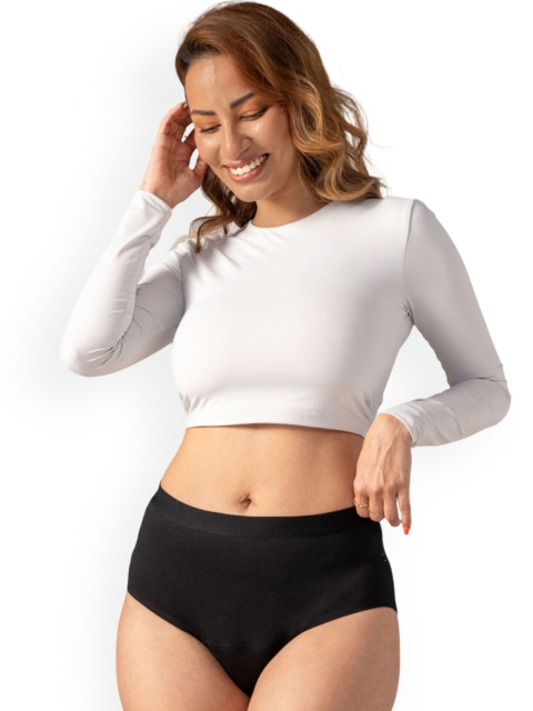Mahina Reusable & Leak Proof Period Panty Black Cotton High Rise Medium Flow