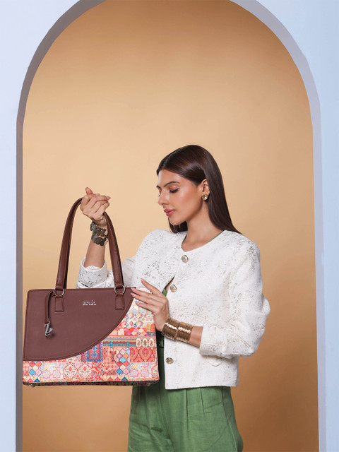 ZOUK Women Printed Structured Shoulder Tote Bag