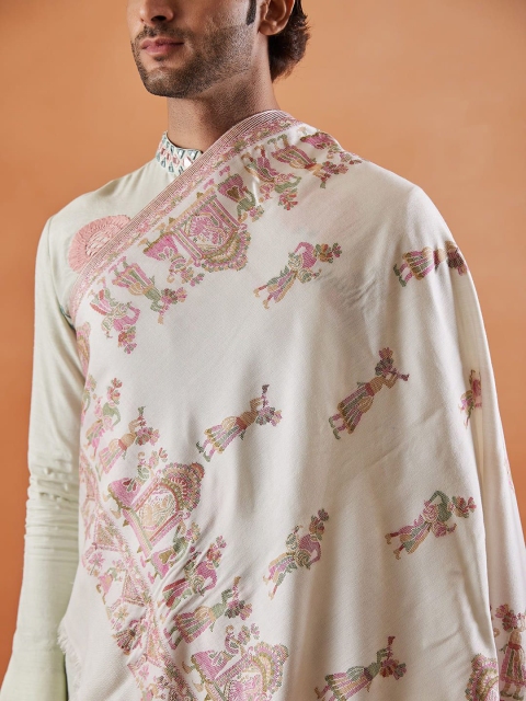 Pashmoda Men Ethnic Motifs Printed Stole - Image 2