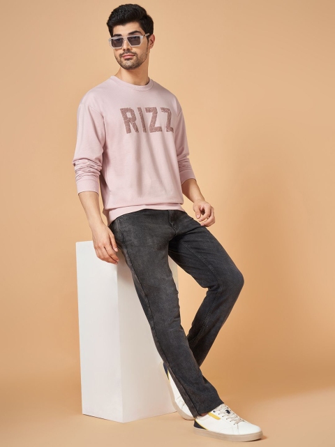 People Men Typography Printed Round Neck Cotton Pullover Sweatshirt - Image 6