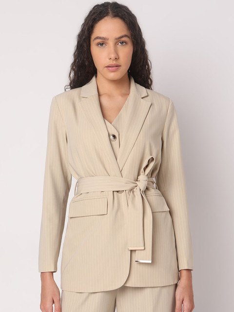 Vero Moda Striped Single-Breasted Formal Blazers