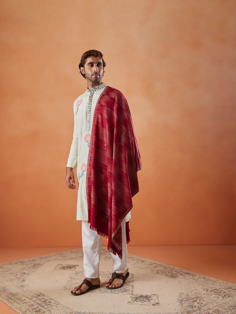 Pashmoda Men Woven Design Stole - Image 4
