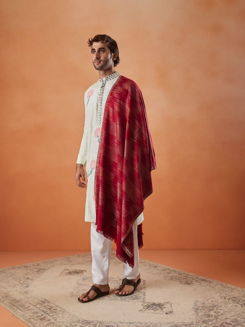 Pashmoda Men Woven Design Stole - Image 3