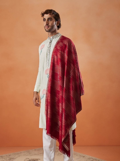 Pashmoda Men Woven Design Stole - Image 5