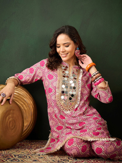 Sangria Printed Tunic With Trouser - Image 7